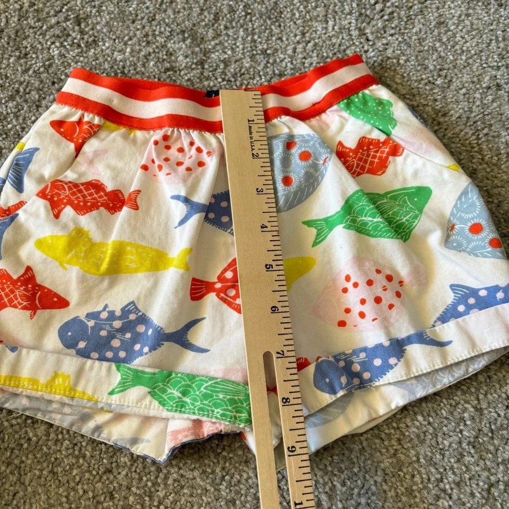 Mini boden shorts girls 4 rainbow fish primary playful summer casual vacation - Picture 9 of 10